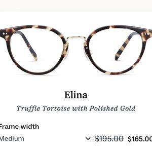 Warby Parker Elina Tortoise Glasses with Gold
Accents